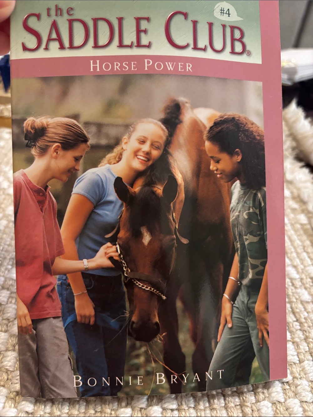 The Saddle Club Horse Power by Bonnie Bryant - Pink Cover